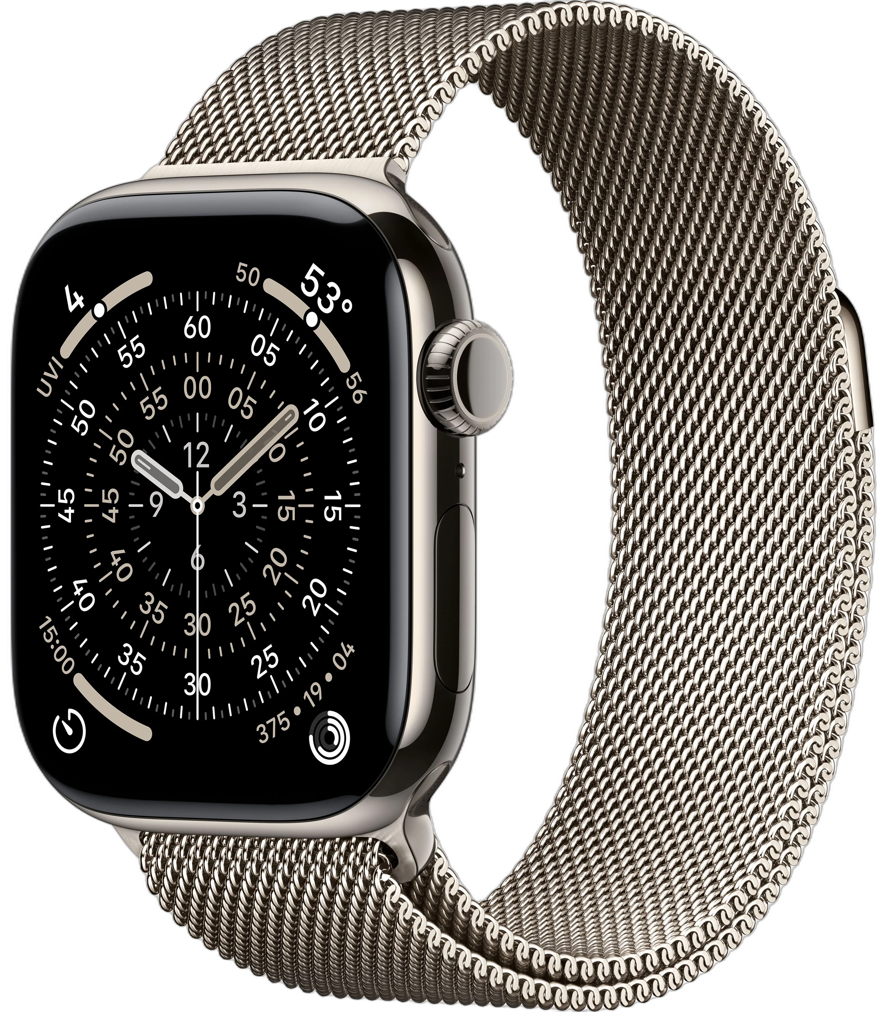 Apple Watch Series 11, Milanesse Loop, Natural, S/M, Титан, Natural, 46мм