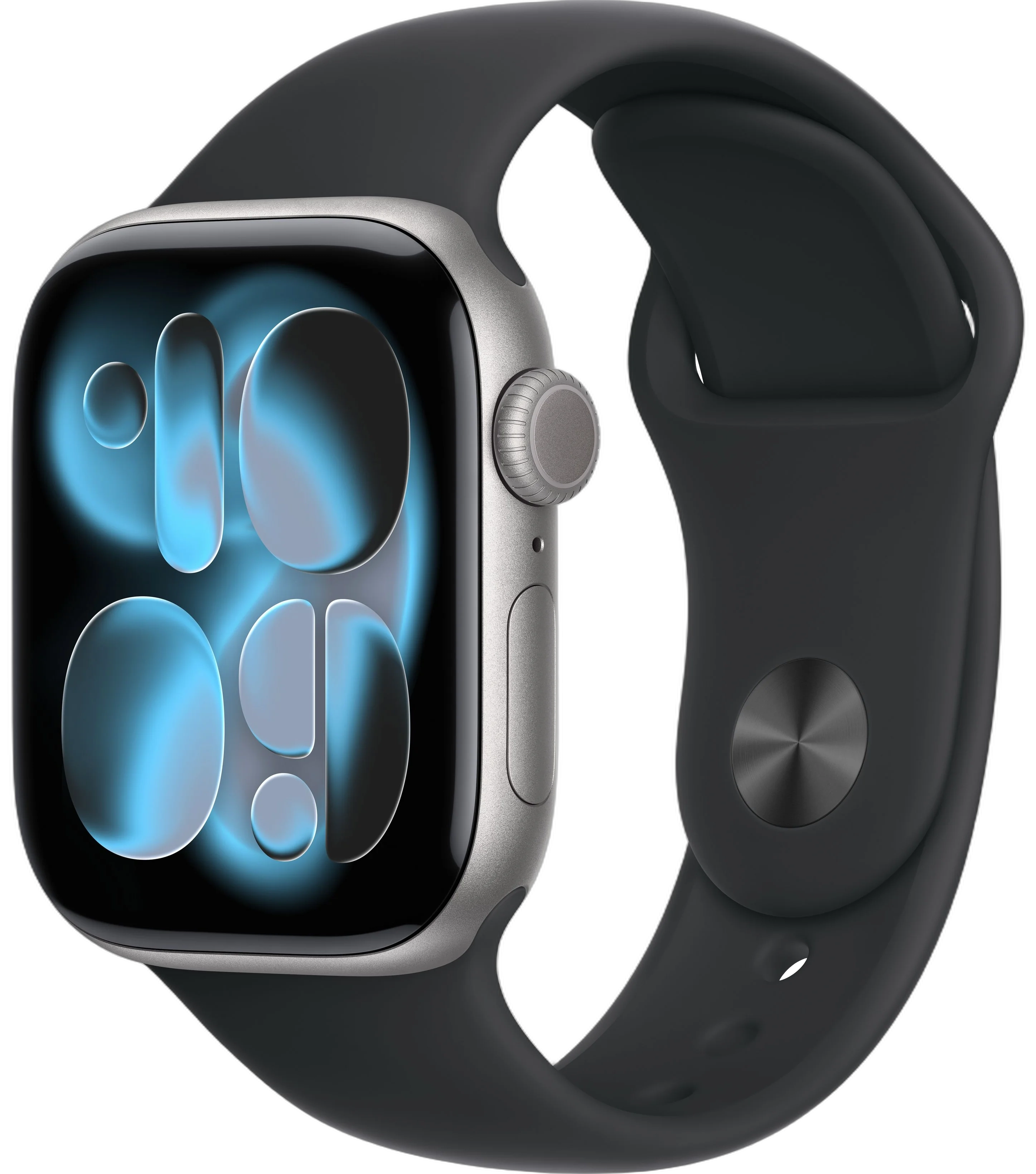 Apple Watch Series 11, Sport Band, Black, M/L, Алюминий и стекло, Space Gray, 46мм