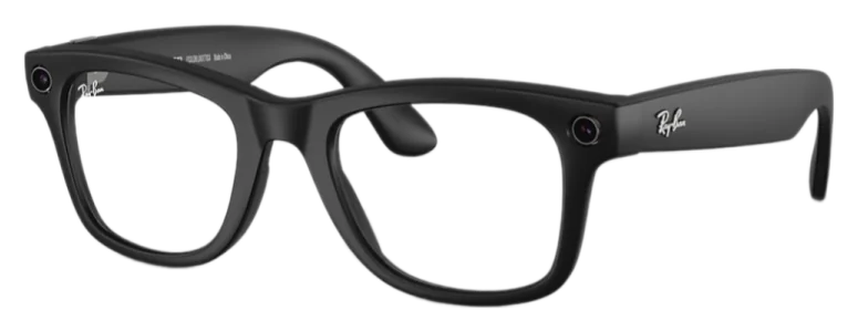 Ray Ban Meta Wayfarer RW4008, L, Matte Black/Clear